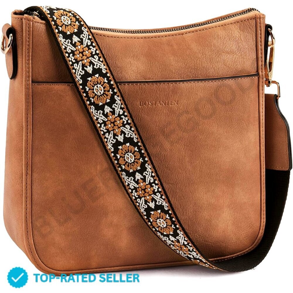 Brand New BOSTANTEN Hobo Bag Vegan Crossbody Casual